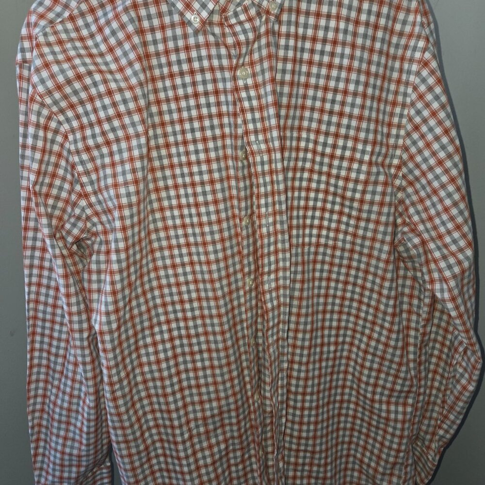XL Croft & Barrow Orange Plaid Dress Shirt
